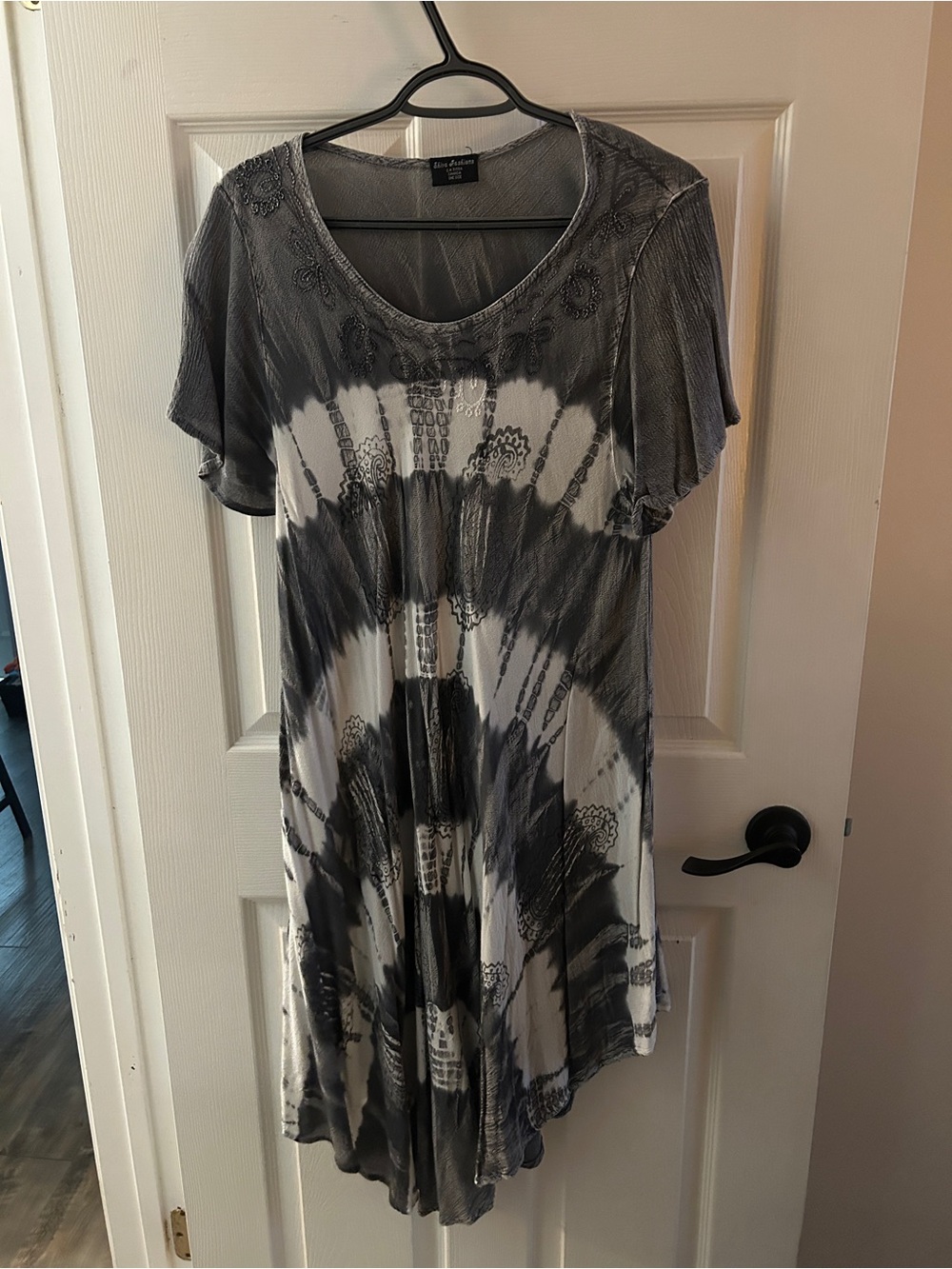 Short Sleeve Tie Dye Swing Dress